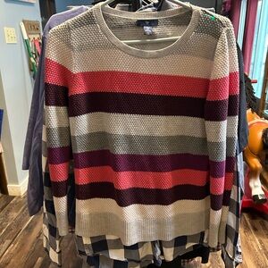 GAP Textured Knit Sweater in Gray and Cream